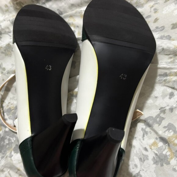 Mekerake Women’s Dark Green & White Mary Jane High Heel Pumps – Size 10.5 - Picture 7 of 9